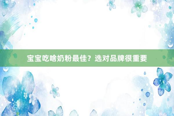宝宝吃啥奶粉最佳？选对品牌很重要